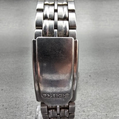 Seiko Watch Men 35mm Black Dial Silver Tone Daydate Round 7N43-8329 New BatteryP7