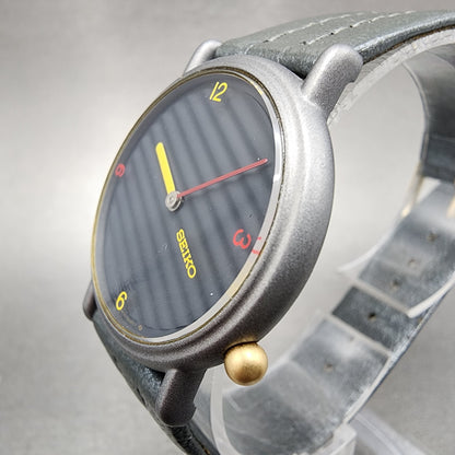 Seiko Watch Men 32mm Gray Dial Gray Tone 5p306a6h New Battery NOS2