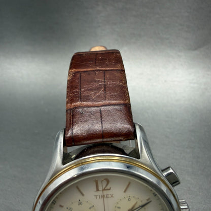 Timex Americana Chrono Watch Men 38mm White Dial Silver Tone Date T29413 New Bat4