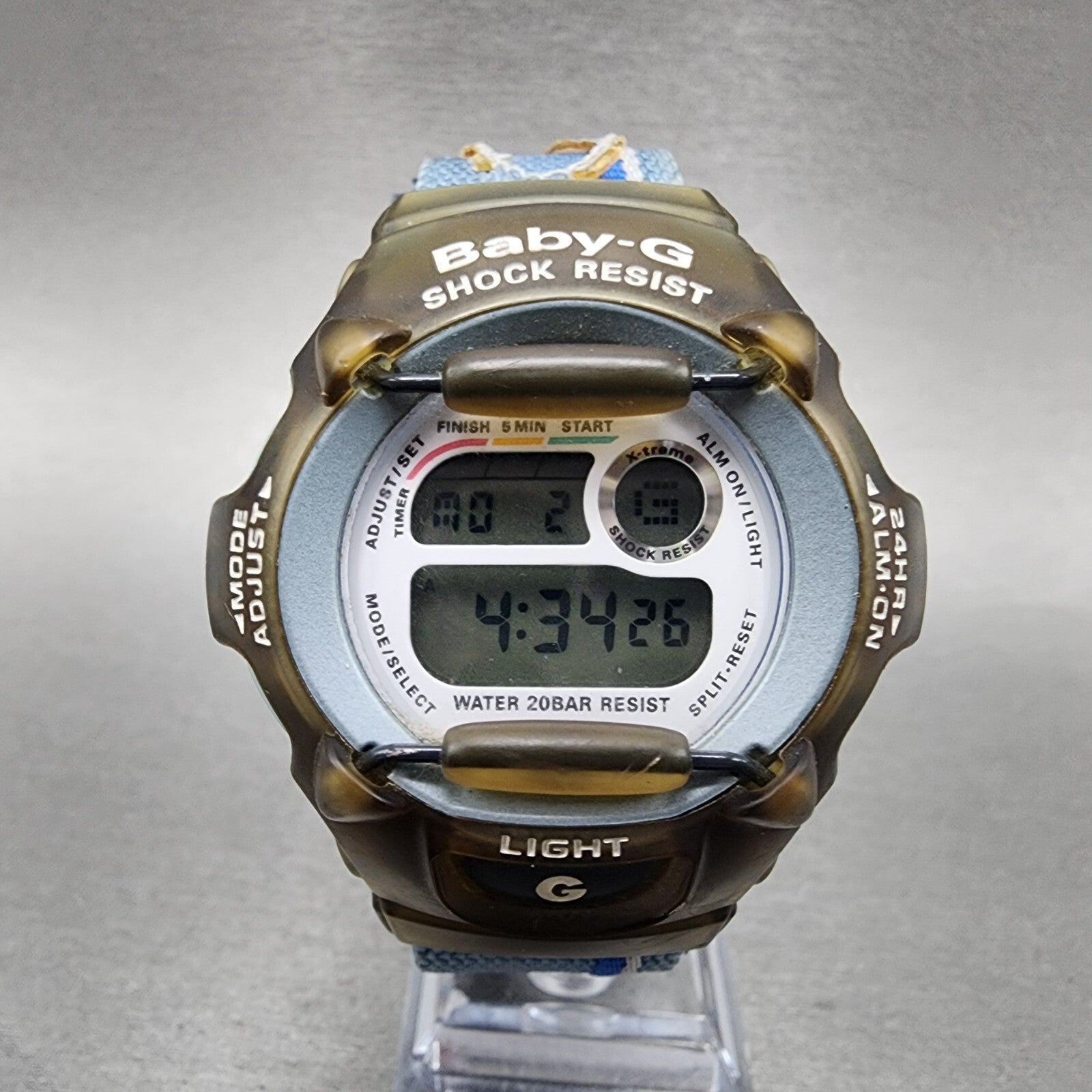 Casio BabyG BGX111 Watch Women 43mm Digital Clear Case Round New Battery0