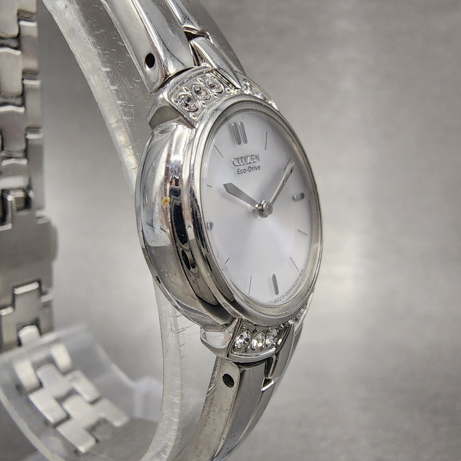 Citizen EcoDrive Watch Women 20mm Silver Dial Silver Tone B023S025508 Runs3