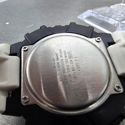 Casio AQ-S810W Watch Men 47mm Black White Alarm Chronograph Analog Digital Solar9
