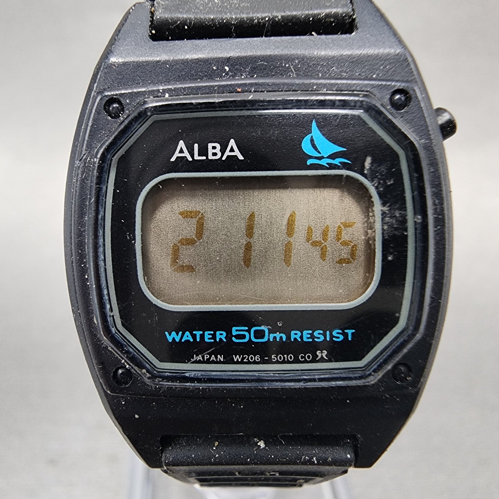 Seiko Alba Digital Watch Women 23mm Black Dial Black Tone W2065010 New Battery1