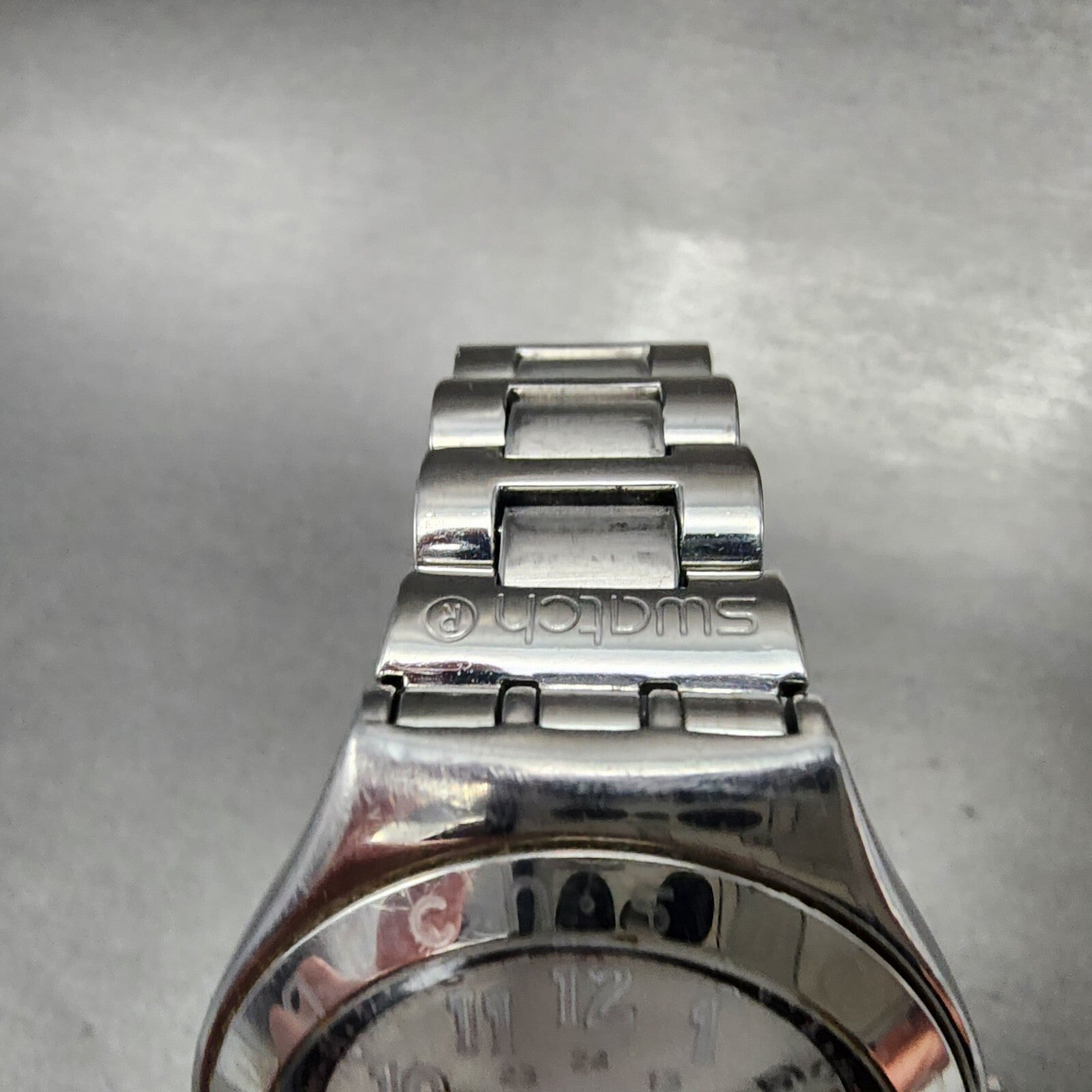 Swatch Irony Happy Joe Watch Men 37mm Gray Dial Steel Date Round New Battery4