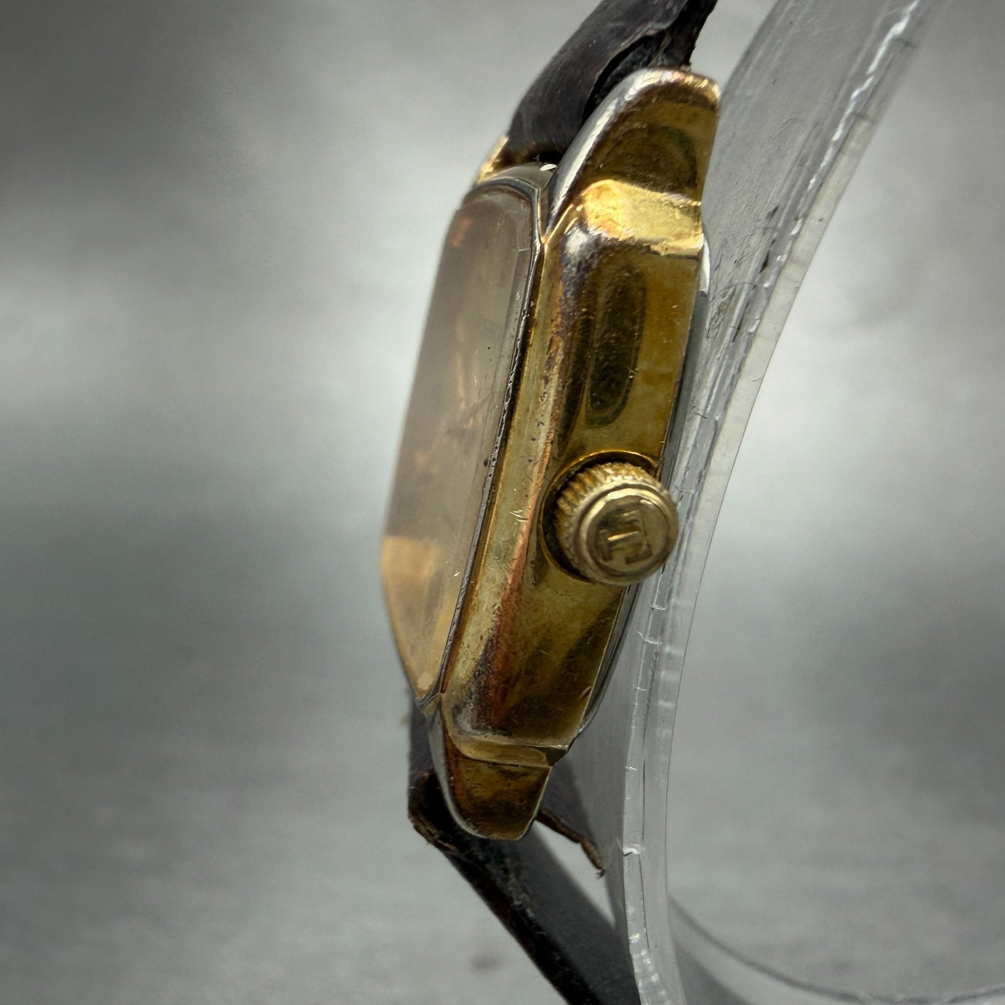 Tissot Watch Women 20mm Gold Dial Gold Tone Rectangle Leather Swiss New Battery2