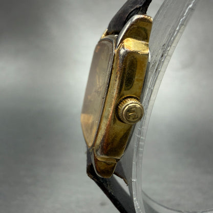 Tissot Watch Women 20mm Gold Dial Gold Tone Rectangle Leather Swiss New Battery2