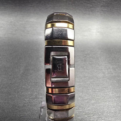 Bulova Watch Women 15mm White Dial Two Tone Rectangle 98T31 New Battery7