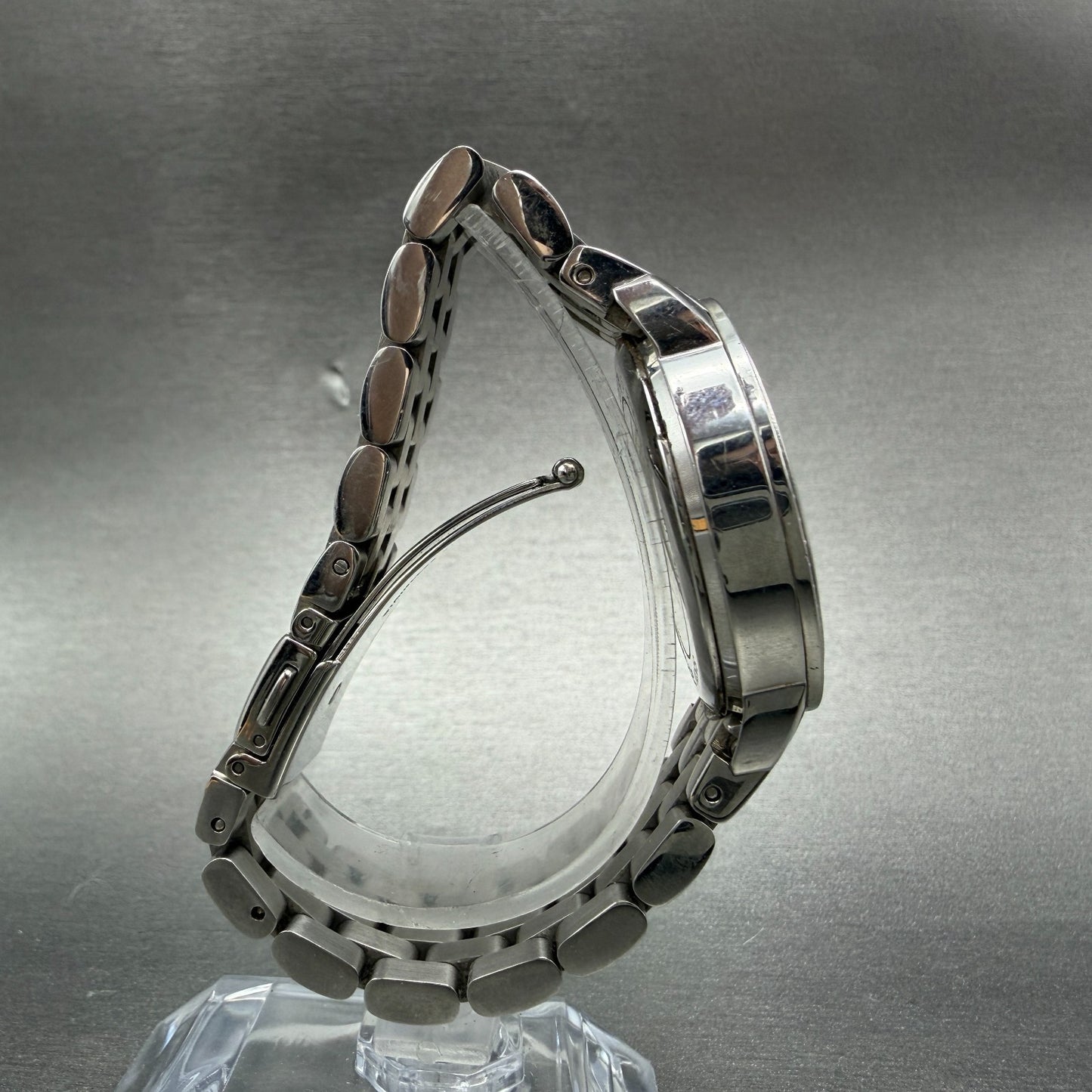 Michael Blake Watch Women 35mm Silver Dial Silver Tone Crystals MK3458 NewBatt8