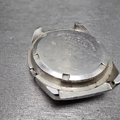 Seiko Automatic Watch Men 37mm Silver Dial Silver Tone Daydate 7009-8229 PARTS9
