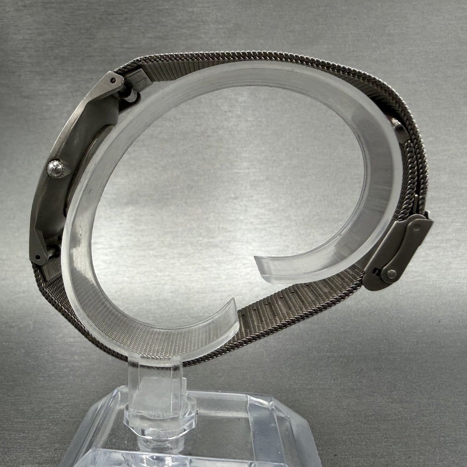 Skagen Watch Men 34mm Gray Dial Titanium Round Mesh Band 233LTTM New Battery6