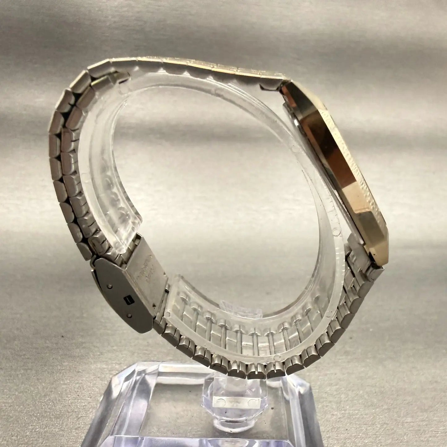 Seiko Dolce Watch Men 30mm Gold Dial Gold Tone Rectangle 6030-5480 New Battery8