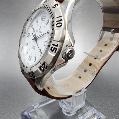 Calypso Dive Watch Men 38mm White Dial Stainless Steel Round W/Box New Battery