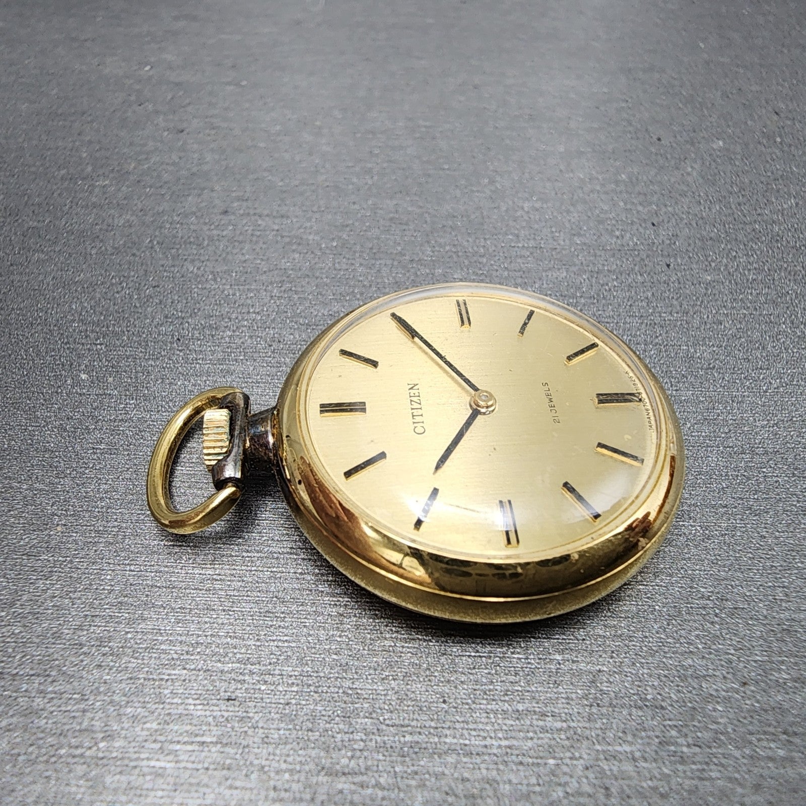 Citizen Pendant Watch Women 29mm Gold Dial Gold Tone Manual Wind Round Runs3