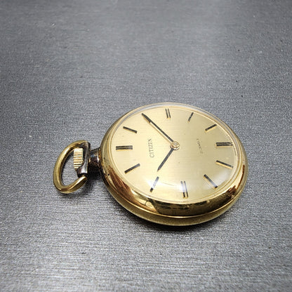 Citizen Pendant Watch Women 29mm Gold Dial Gold Tone Manual Wind Round Runs3