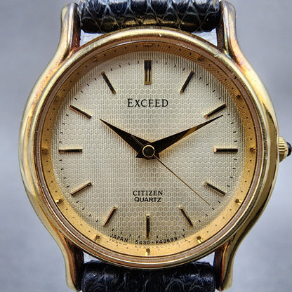 Citizen Exceed Watch Women 23mm Champagne Dial Gold Tone Round New Battery1