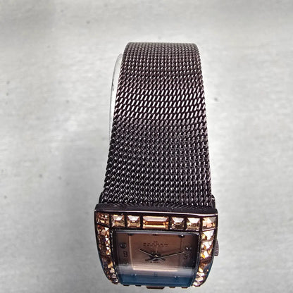 Skagen Denmark Watch Women 20mm Brown Dial Brown Tone Crystals 527XSMMT New Batt4