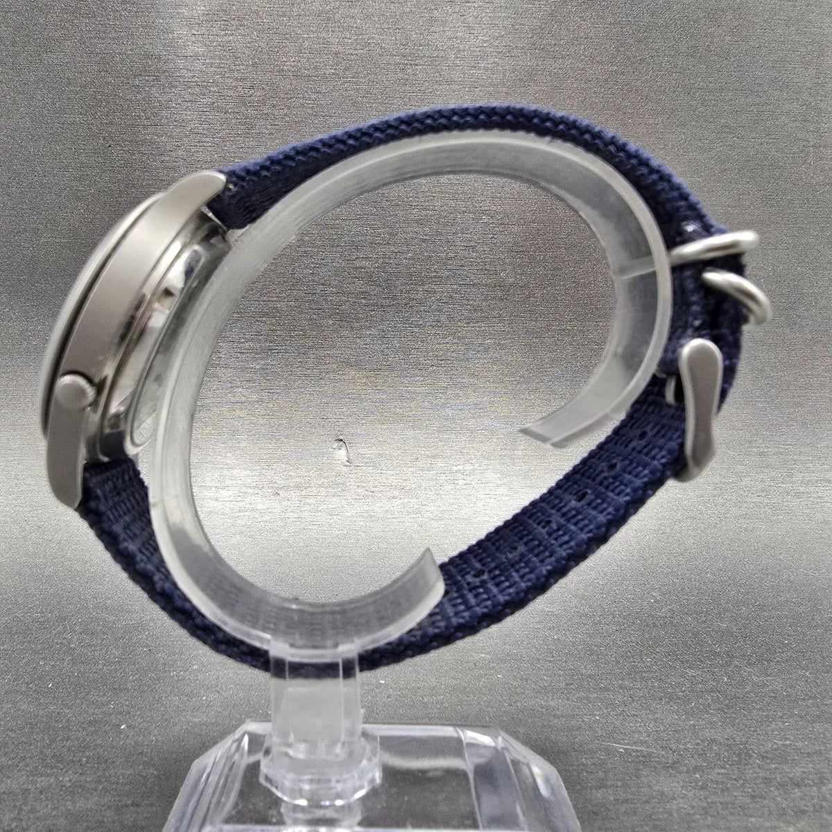 Seiko 5 Automatic Watch Men 37mm Blue Dial Steel Daydate SNK807 Round 7S26-02J06