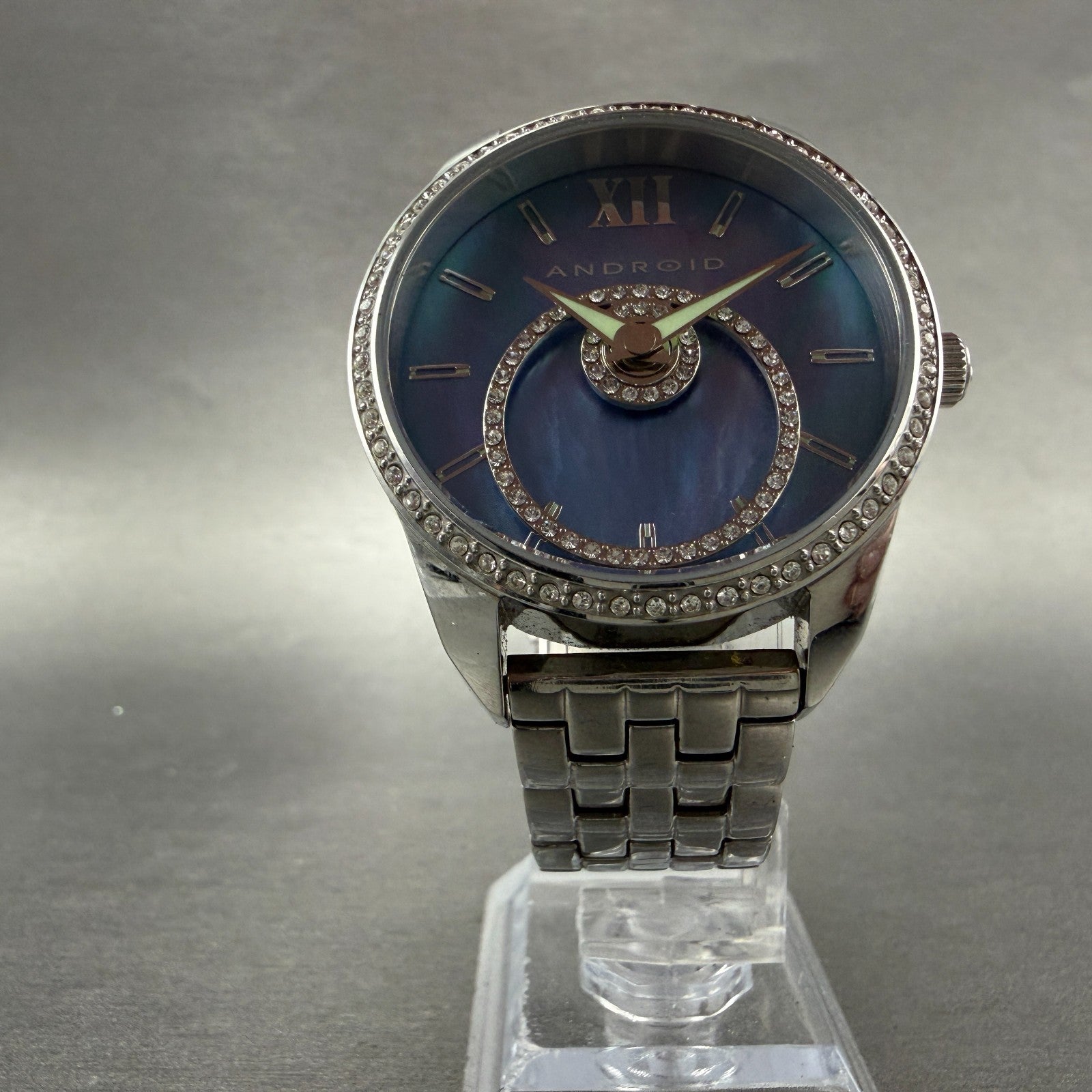 ANDROID StarHalo watch Women 37mm Blue MOP Dial Steel Crystals New Battery5