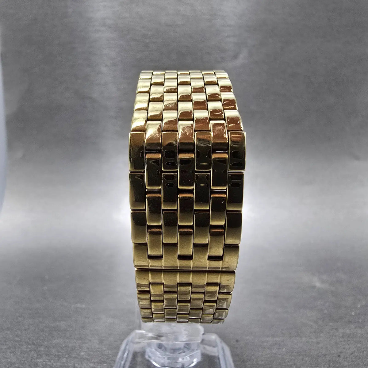 Seiko Lassale Tank Watch Men 25mm Gray Dial Gold Tone Rectangle 7N00-5219 PARTS8