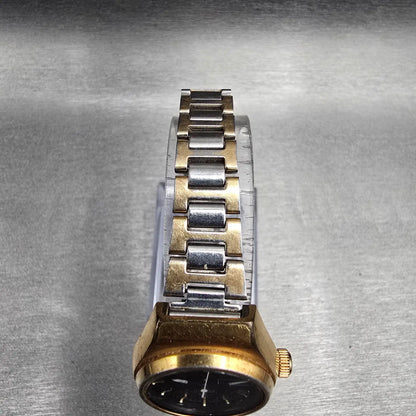 Seiko Automatic Watch Women 24mm Black Dial Gold Tone Daydate 2206-0770 Works JP4