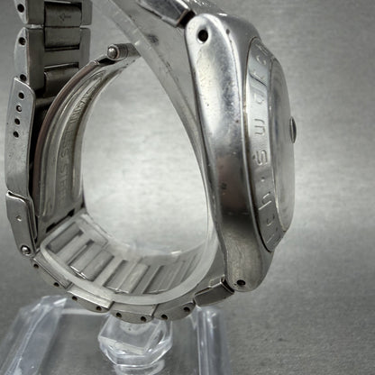 Swatch Irony Happy Joe Watch Women 33m Silver Dial Silver Tone Date Round Newbat3