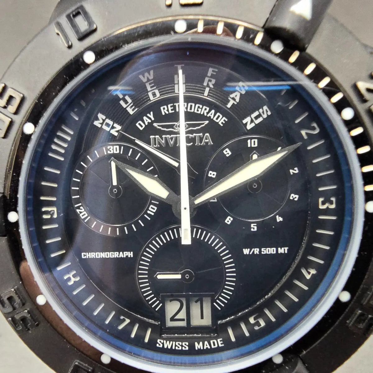 Invicta Subaqua Noma III Chronograph Big Date Watch Men 50mm Black White New Bat1
