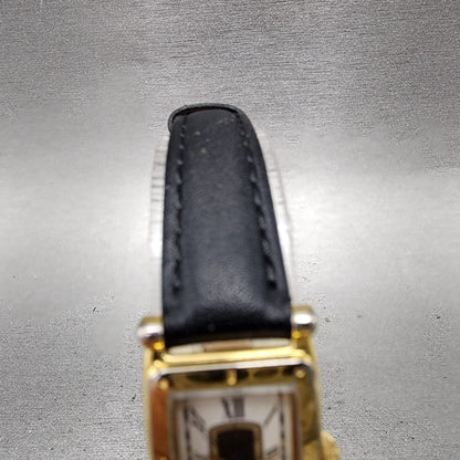 Seiko Age Of Discovery Tank Watch Women 16mm White Dial Gold Tone New Battery4