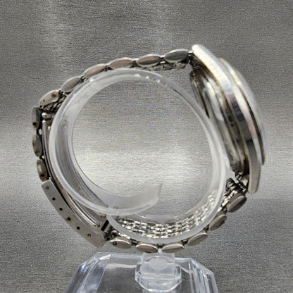 Seiko EL-330 Watch Men 39mm Blue Dial Silver Tone Date Round 3302-8070 PARTS