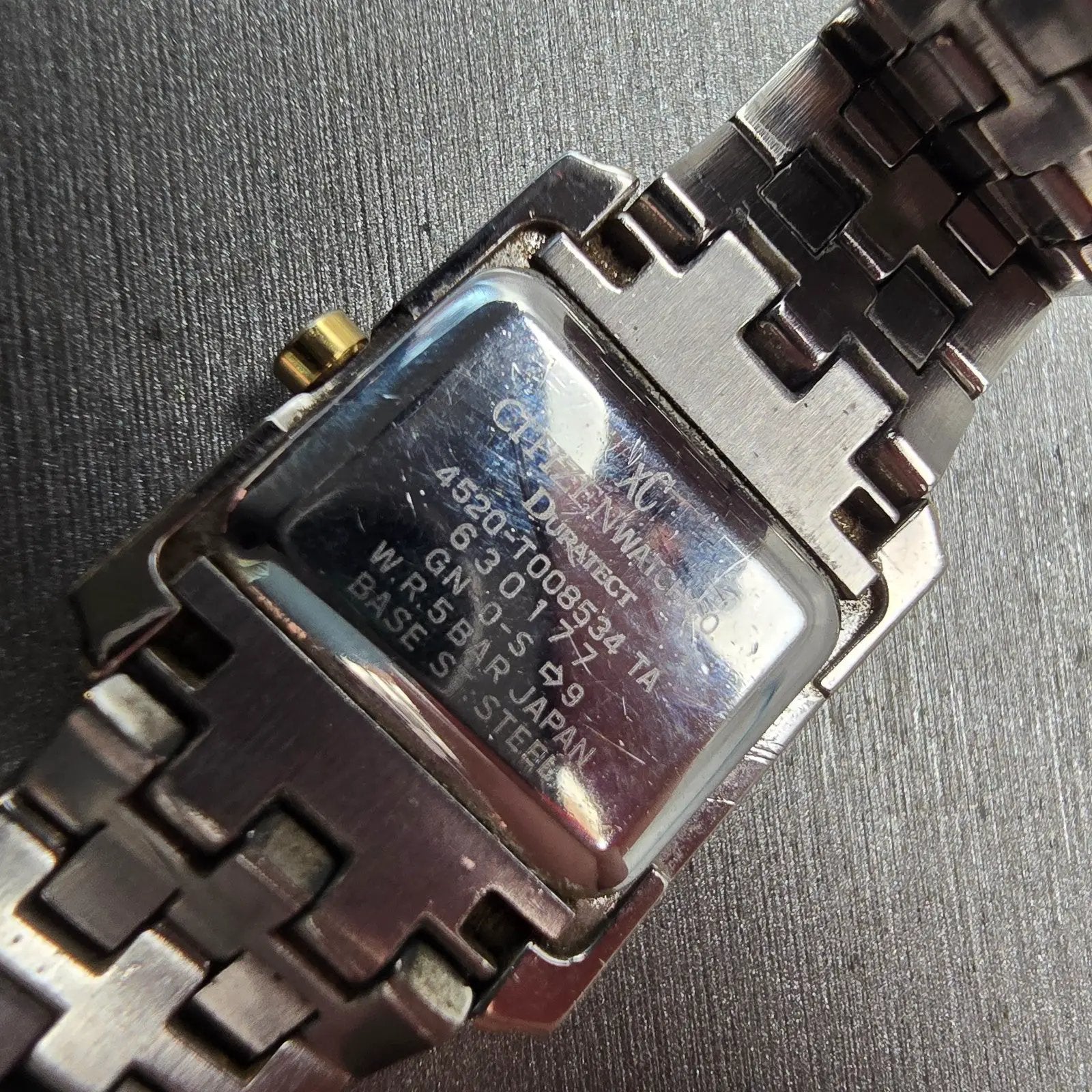 Citizen XC Watch Women 19mm Pink Dial Two Tone Rectangle 4520-T008534 New Batt10