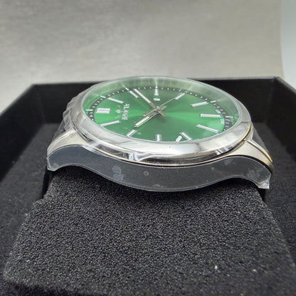 Invicta Celestial Watch Men 43mm Green Dial Silver Date Round Leather 478083