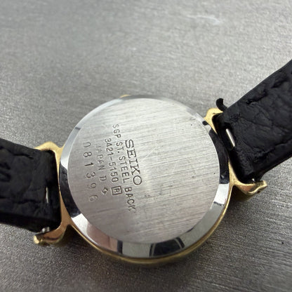Seiko Watch Women 24mm Champagne Dial Gold Tone Oval 3421-5150 New Battery9