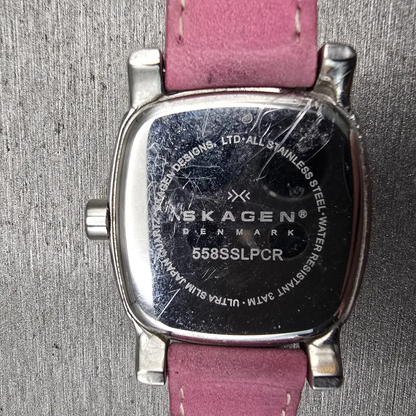 Skagen Watch Women 30mm MOP Dial Silver Tone Daydate Gemmed 558SSLPCR New Batt10