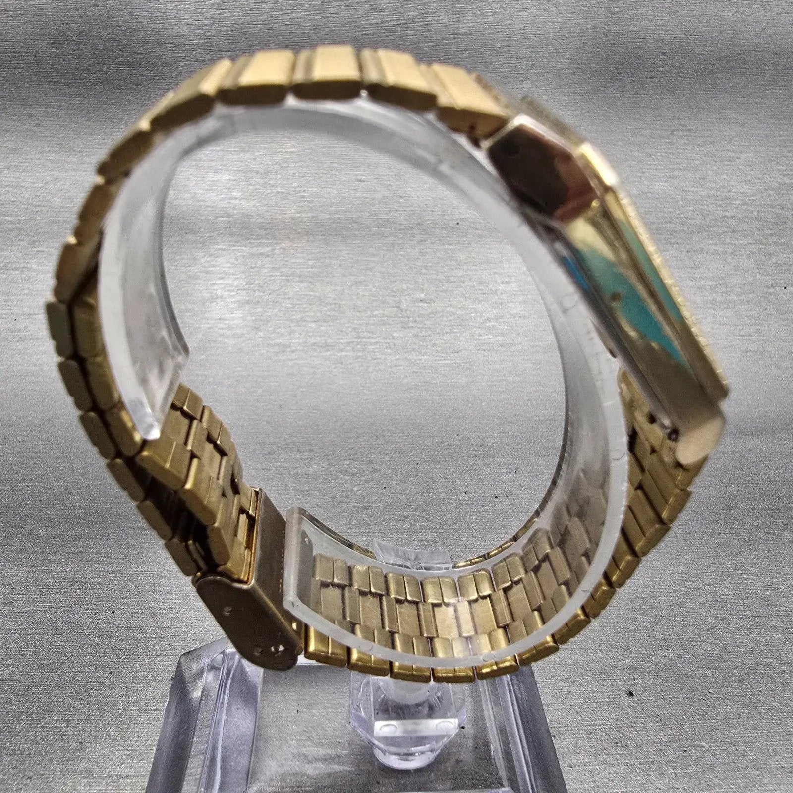 Citizen CQ Watch Men 27mm Gold Dial Gold Tone Rectangle 4031-986351 New Battery8