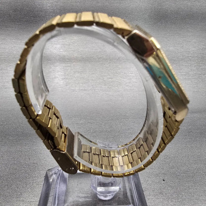 Citizen CQ Watch Men 27mm Gold Dial Gold Tone Rectangle 4031-986351 New Battery8