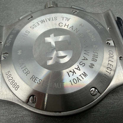 Frank Rosha Chronograph Watch Men 45mm Black Dial Steel Date Gem Bezel New batt11