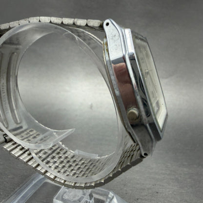 Casio Analog Digital Watch Men 32mm Silver Dial Silver Tone Alarm AQ-200 PARTS4
