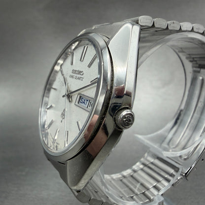 Seiko King Quartz Watch Men 36mm Silver Dial Steel Daydate 4823-8000 New Battery2