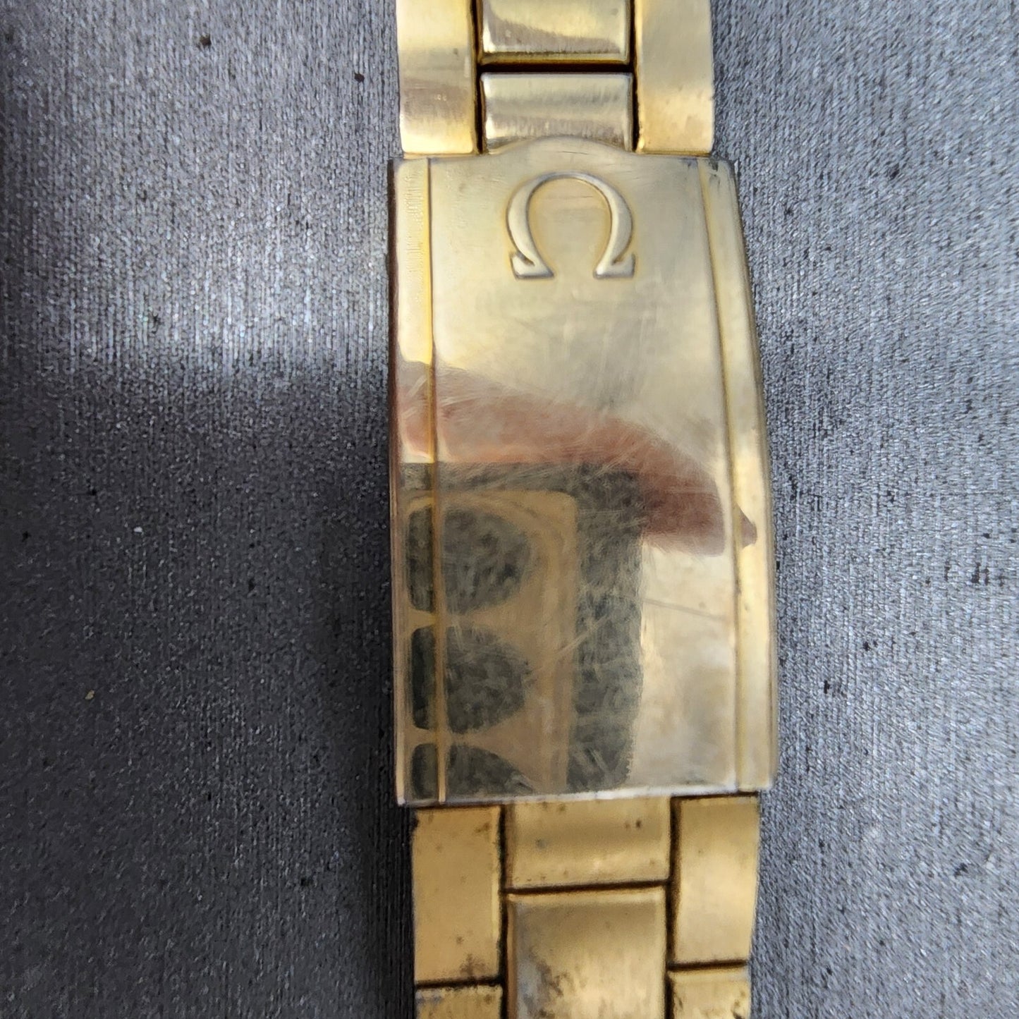 Omega Watch Bracelet 18mm 10KT Gold Filled Duchess USA Vintage Tri Folding Clasp3