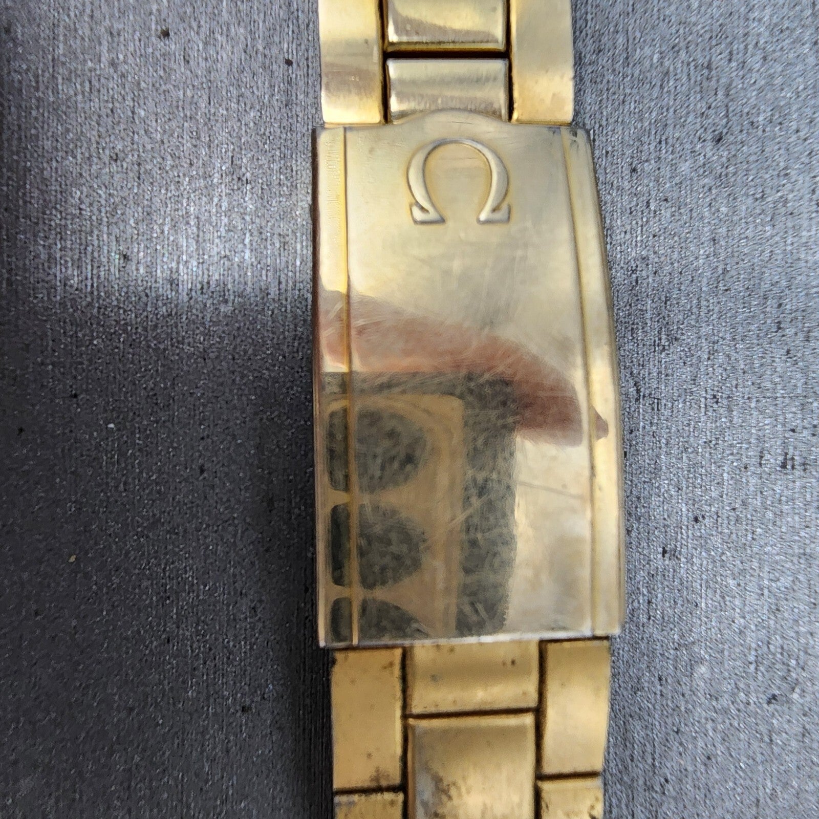 Omega Watch Bracelet 18mm 10KT Gold Filled Duchess USA Vintage Tri Folding Clasp3