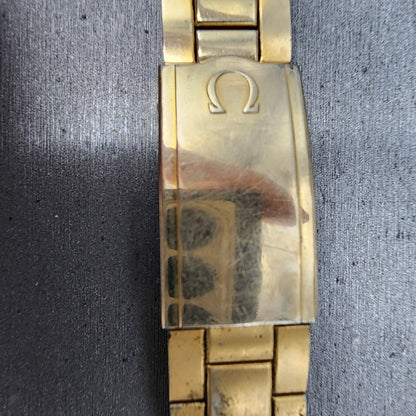 Omega Watch Bracelet 18mm 10KT Gold Filled Duchess USA Vintage Tri Folding Clasp3