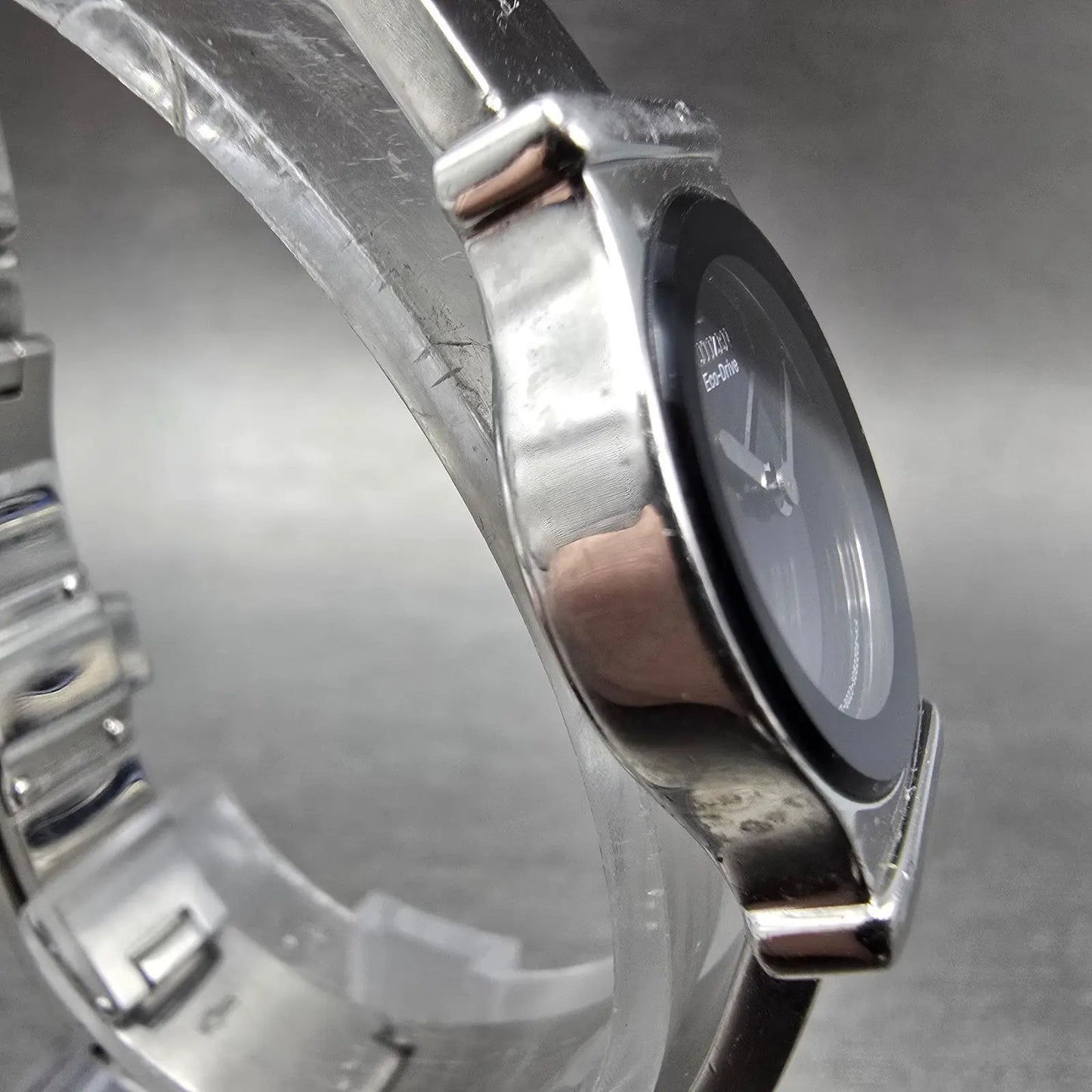 Citizen Eco-Drive Watch Women 22mm Black Dial Silver Tone B023-S053188 Runs3