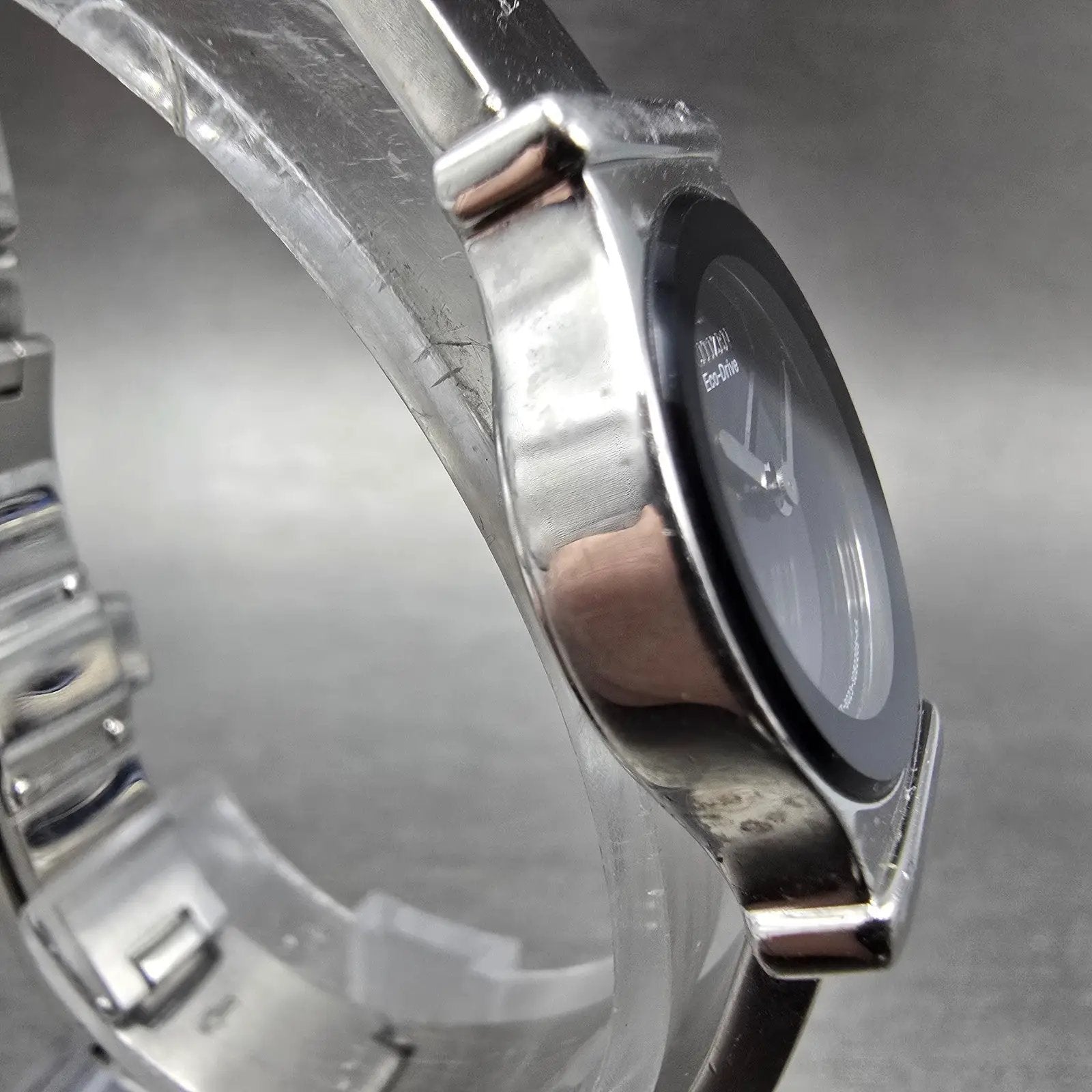 Citizen Eco-Drive Watch Women 22mm Black Dial Silver Tone B023-S053188 Runs3