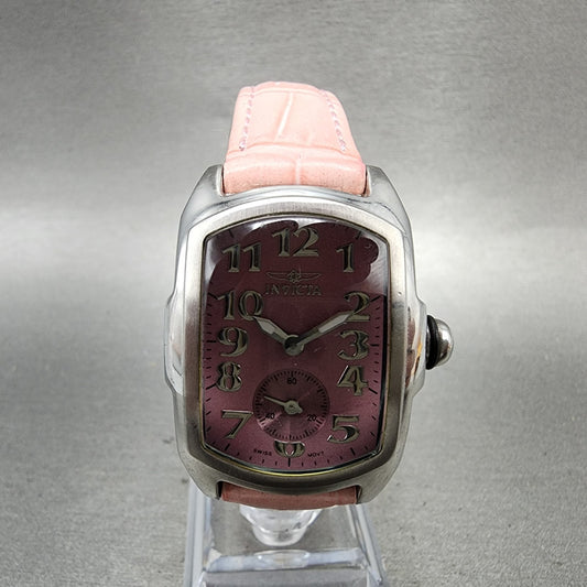 Inivcta Baby Lupah Watch Women 29mm Pink Dial Steel Rectangle 2152 New Battery0