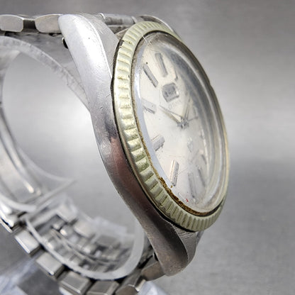Citizen Crystal Seven Watch Men 37mm Silver Dial Steel Daydate Round Automatic