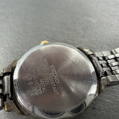 Seiko Watch Women 24mm Champagne Dial Two Tone Round V701-2C10 New Battery9