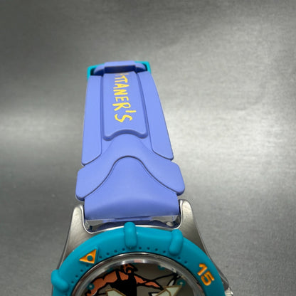 Casio Dive Watch Men 36mm Gray Dial Steel Blue Purple Manha Ttaners New battery4