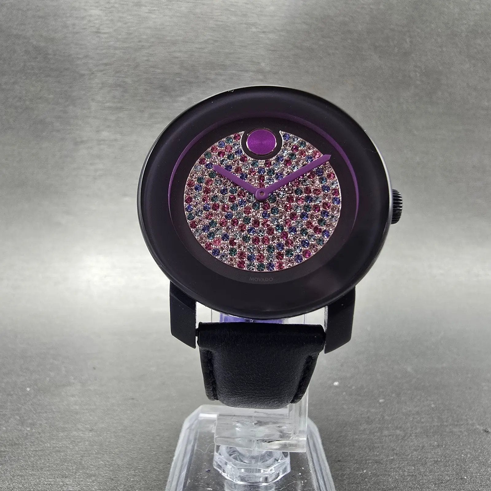 Movado Bold Watch Women 36mm Purple Dial Purple Tone Round 3600263 New Battery5