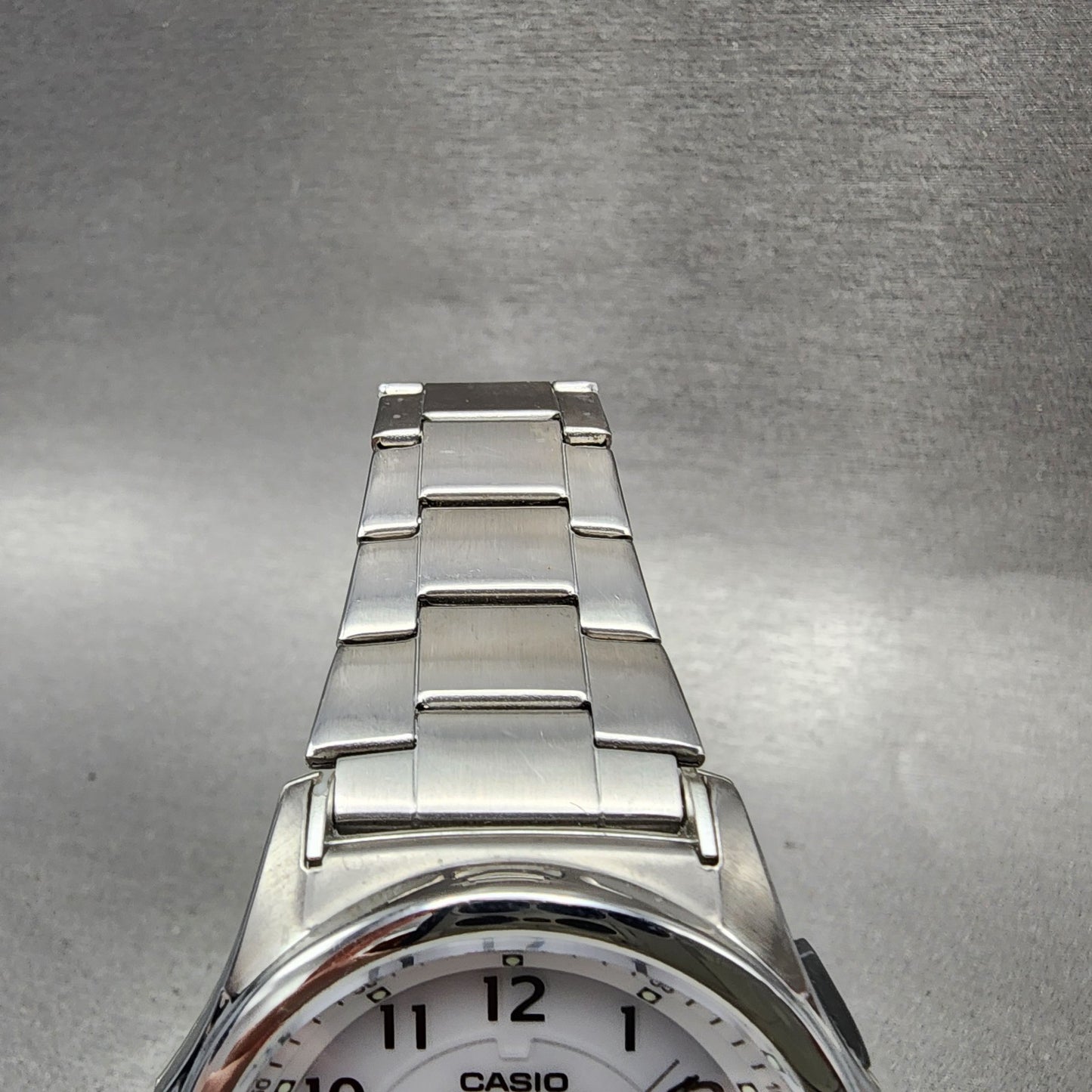 Casio Wave Ceptor Watch Men 42mm White Dial Steel Solar Analog Digital Works4