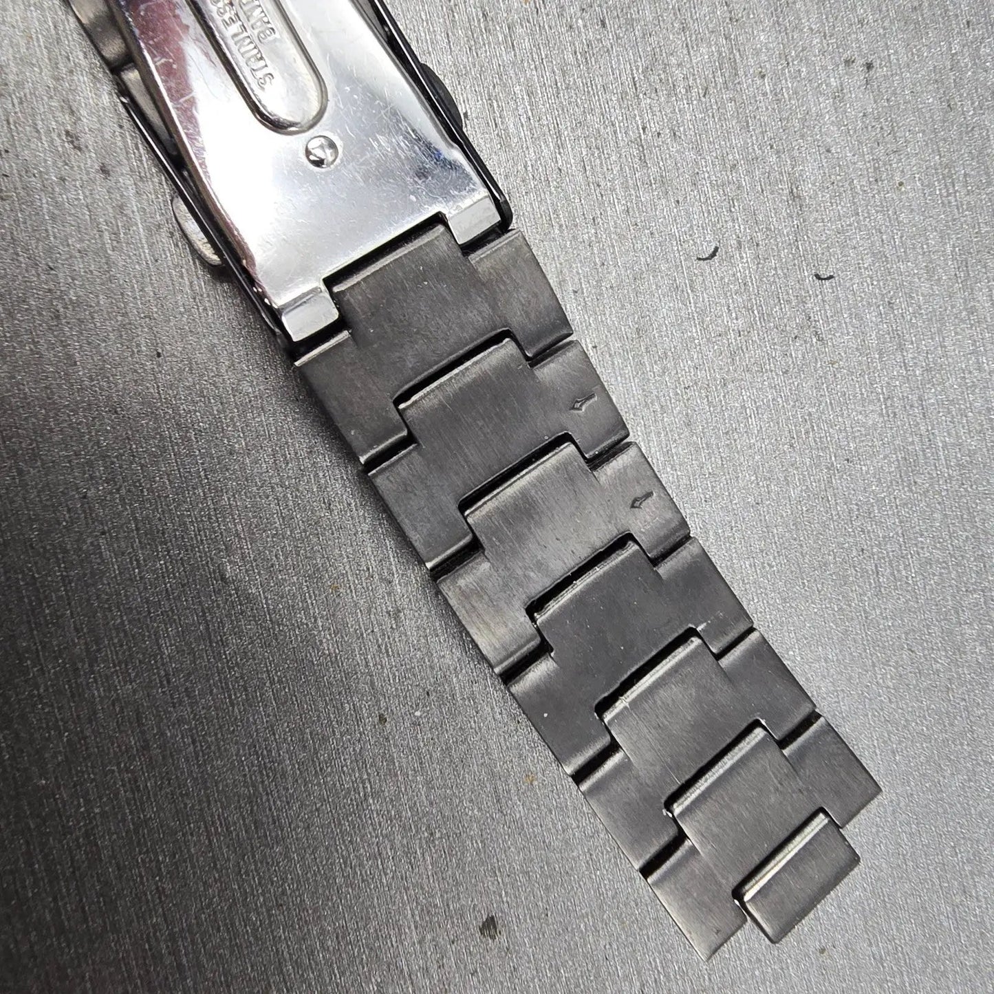Seiko Bracelet 20mm Black & Gold Tone For 6A32-00B0 Tri Folding 3363 GI Steel7