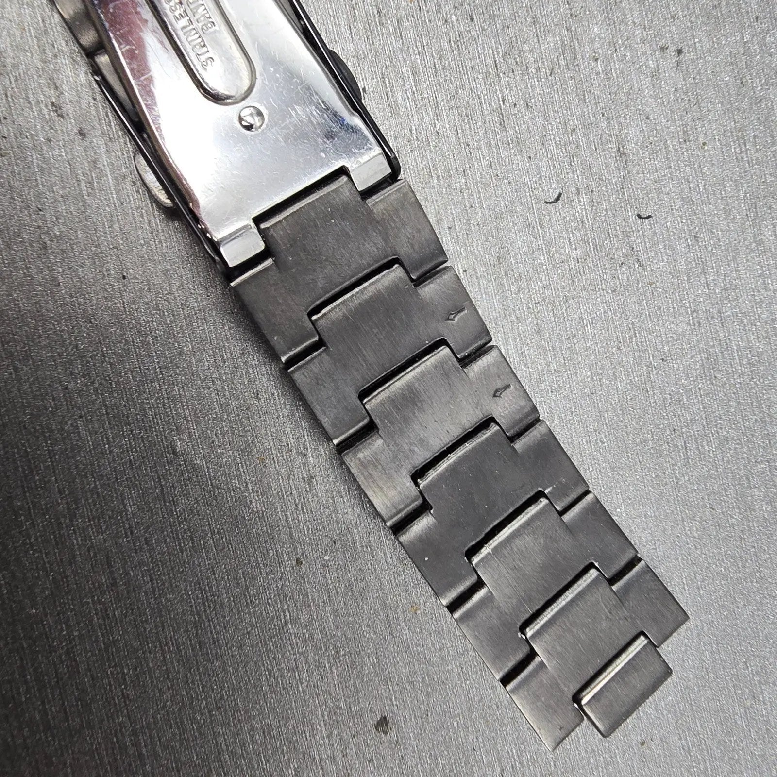 Seiko Bracelet 20mm Black & Gold Tone For 6A32-00B0 Tri Folding 3363 GI Steel7
